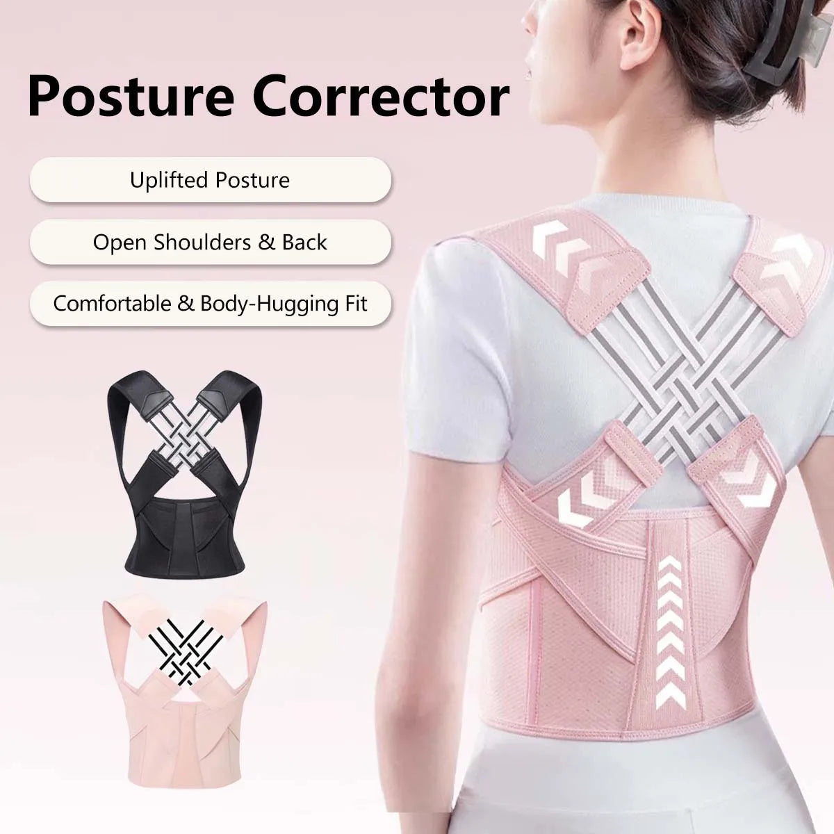Correcteur de posture réglable — maintien du dos, discret sous les vêtements