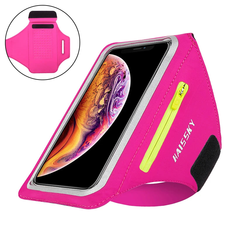 Brassard de sport HAISSKY — étanche, pour course à pied, compatible iPhone/Samsung