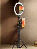 Kit trépied 110cm + anneau lumineux LED 10" — streaming, selfie & visio nomade