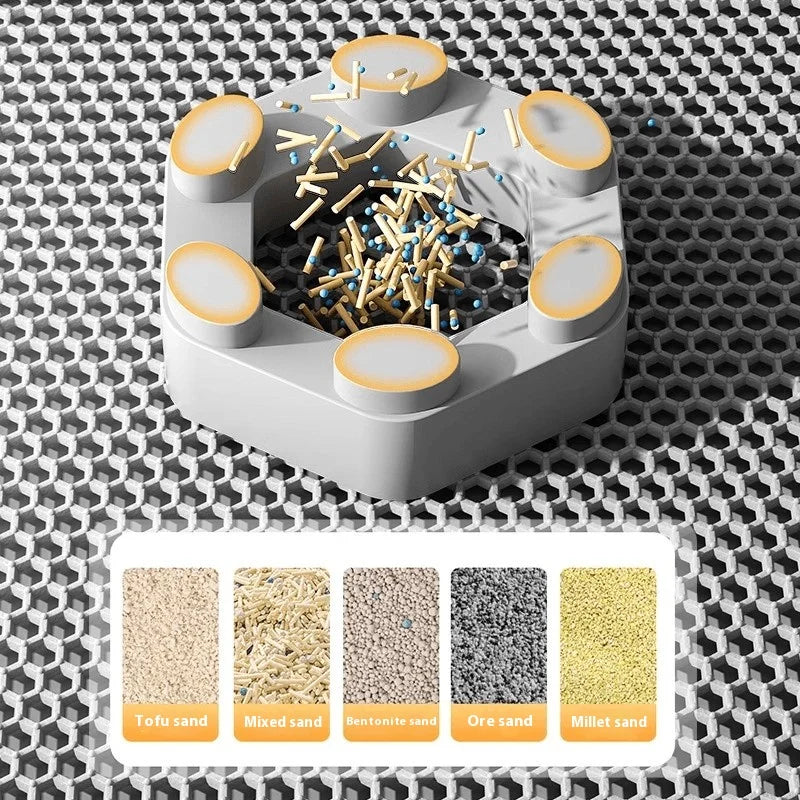 Tapis de litière pour chat étanche antidérapant - Double couche, piège les grains, protège le sol