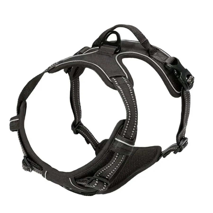 Harnais pour chien réglable anti-traction - Clip avant, poignée réfléchissante, chiens moyens à grands