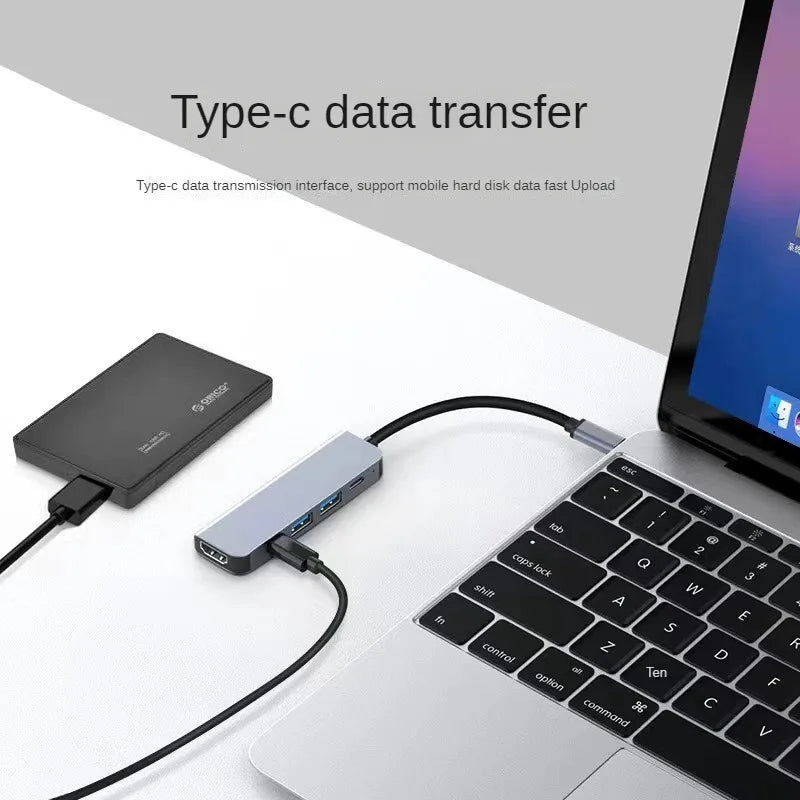 Hub USB-C 6-en-1 vers HDMI 4K — station multiport pour PC portable et tablette