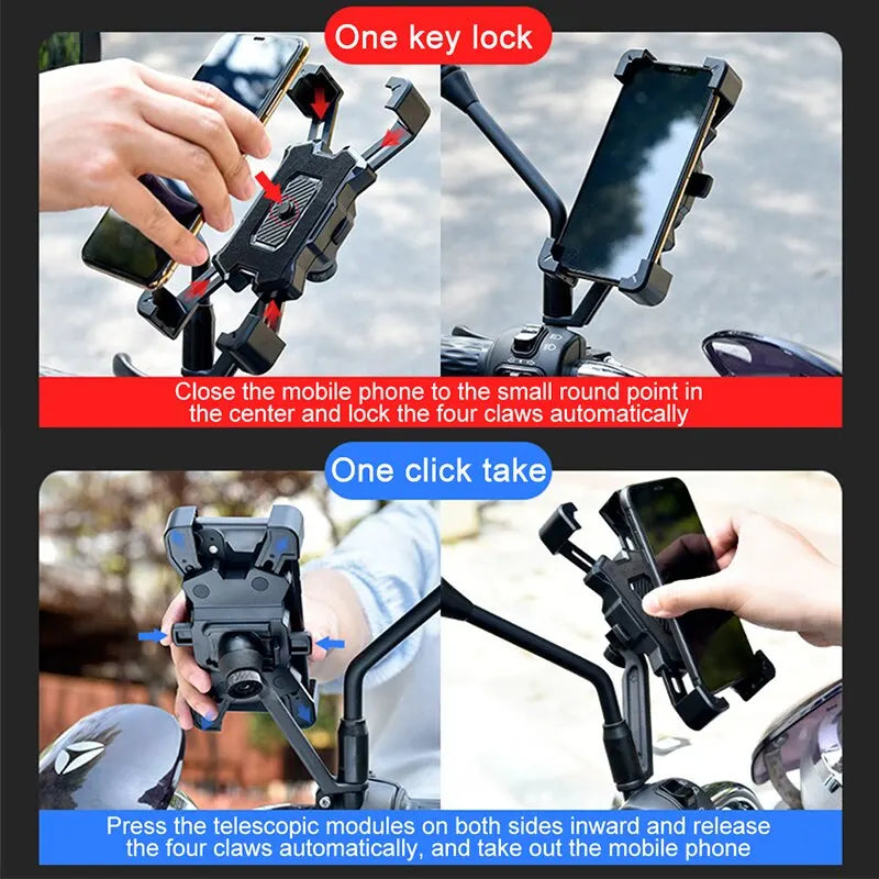Support vélo/moto pour smartphone — rotatif 360°, antichoc, clip GPS