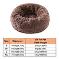Coussin donut moelleux pour chat et chien - Lit rond en fausse fourrure, effet calmant