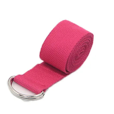 Sangle d'étirement yoga 183cm - Ceinture fitness réglable en coton, D-ring, pilates et stretching