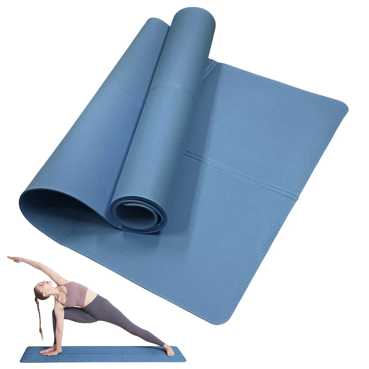Tapis de yoga sportif en EVA - Confortable, 4mm d'épaisseur, pour yoga, pilates et gymnastique