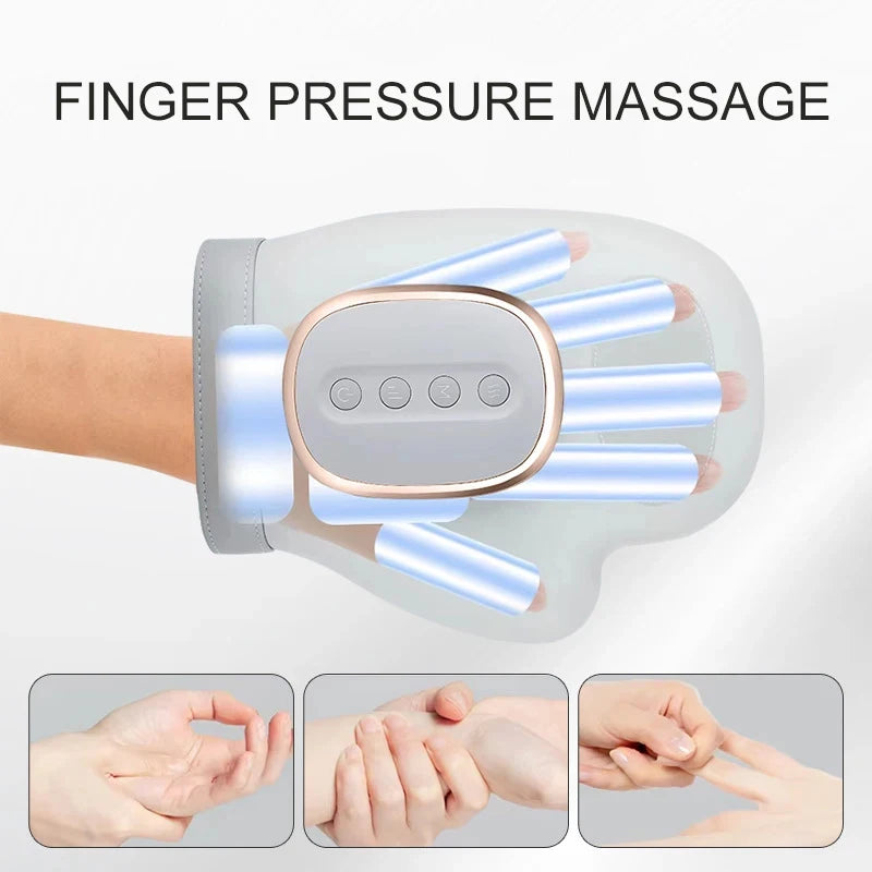 Gants de massage électriques pour les mains - Airbag, vibration et chaleur, canal carpien