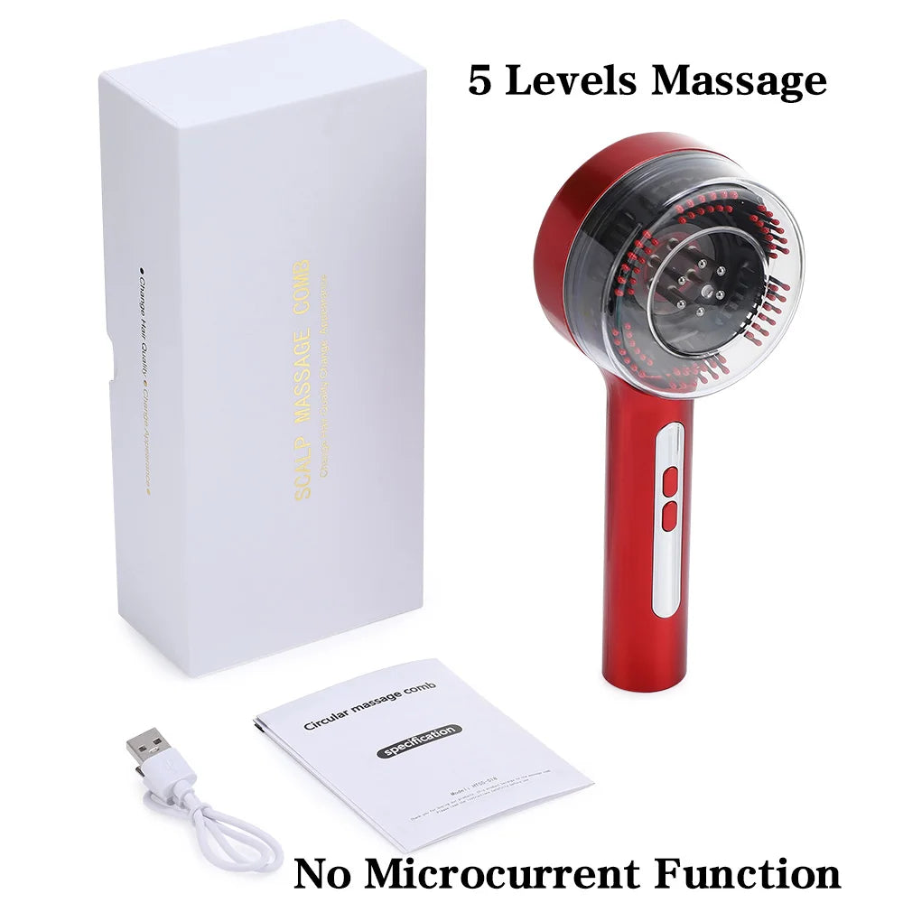 Peigne de massage électrique pour cuir chevelu - Lumière rouge infrarouge, anti-chute de cheveux