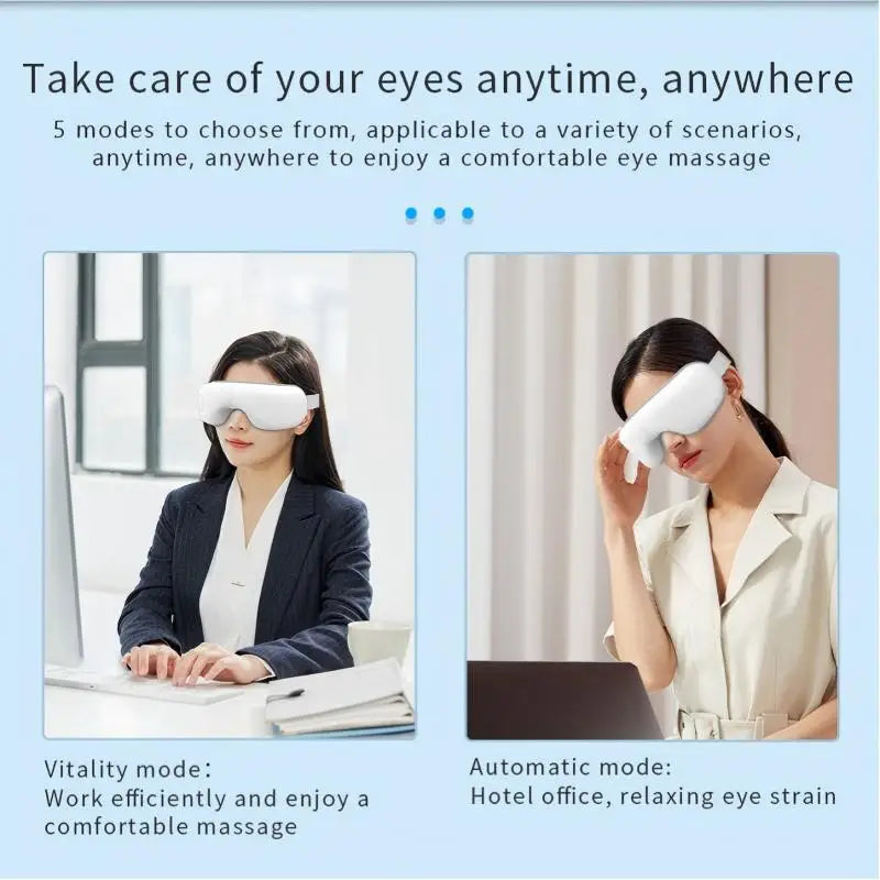 Masseur oculaire intelligent - Airbag, vibration et musique Bluetooth, pliable