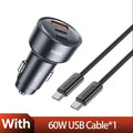 Chargeur de voiture Toocki 65W — 3 ports USB-C, charge rapide PD/QC