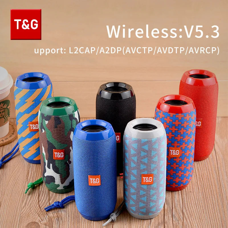 Enceinte Bluetooth étanche T&G — radio FM, carte TF, usage extérieur