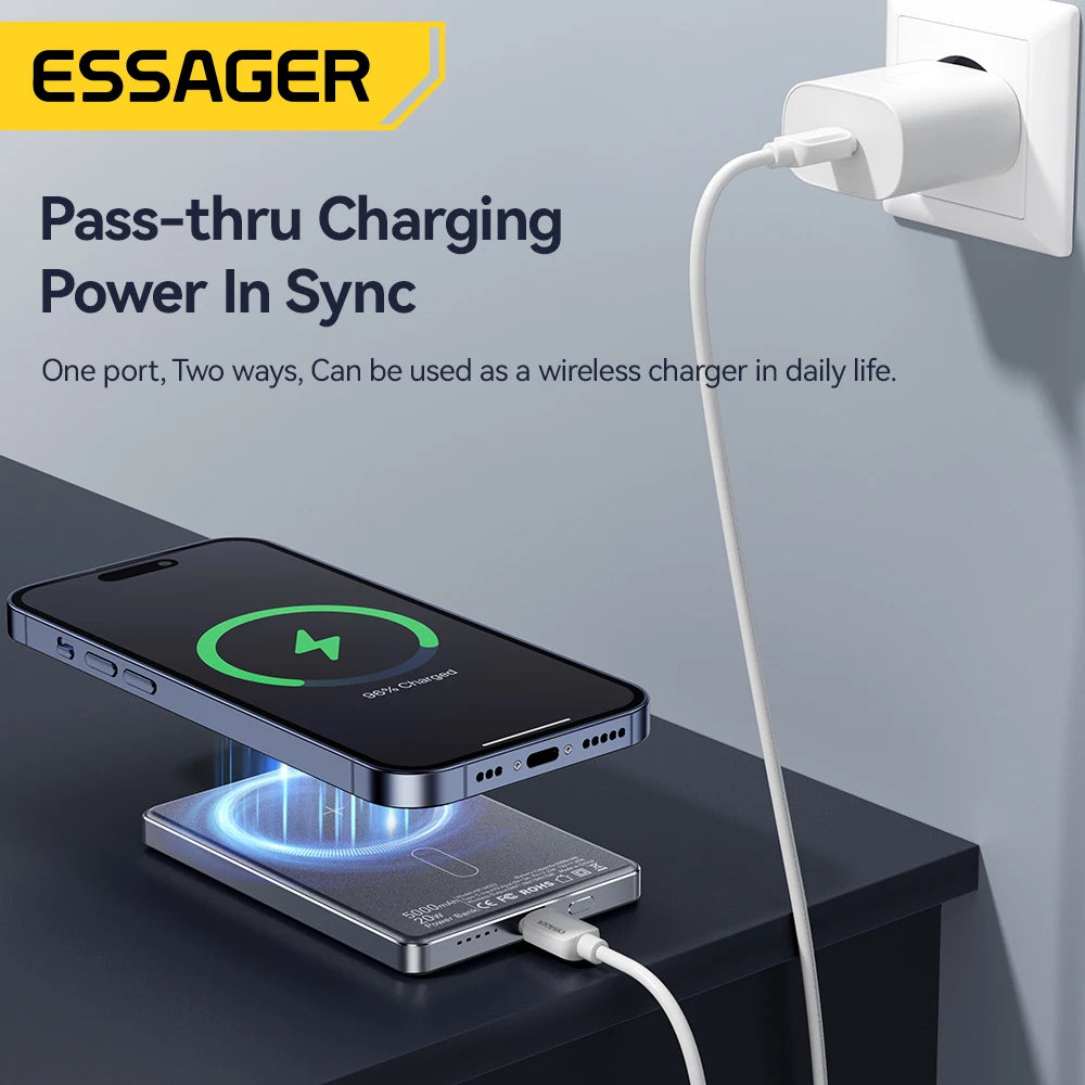 Batterie externe magnétique sans fil 5000mAh - compatible MagSafe