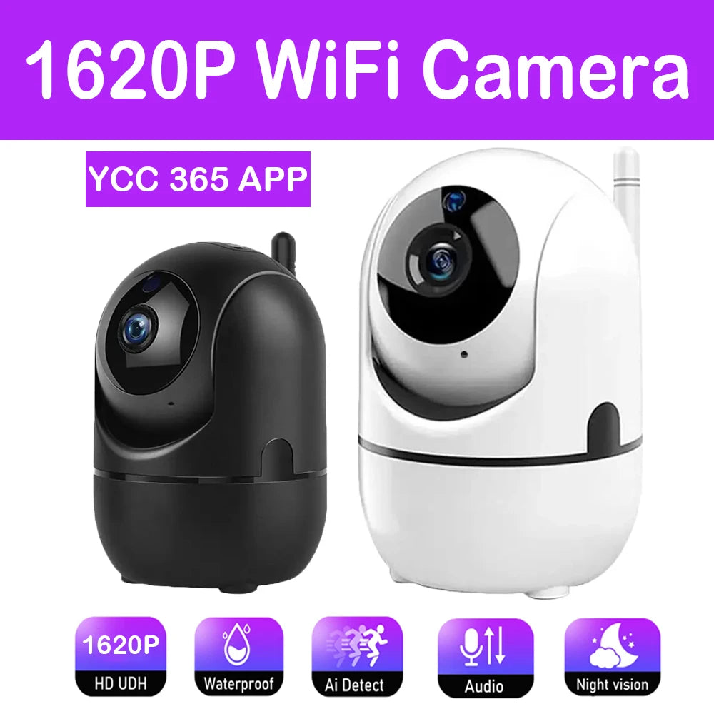 Caméra de surveillance WiFi intérieure - rotation 360°, vision nocturne, application YCC365