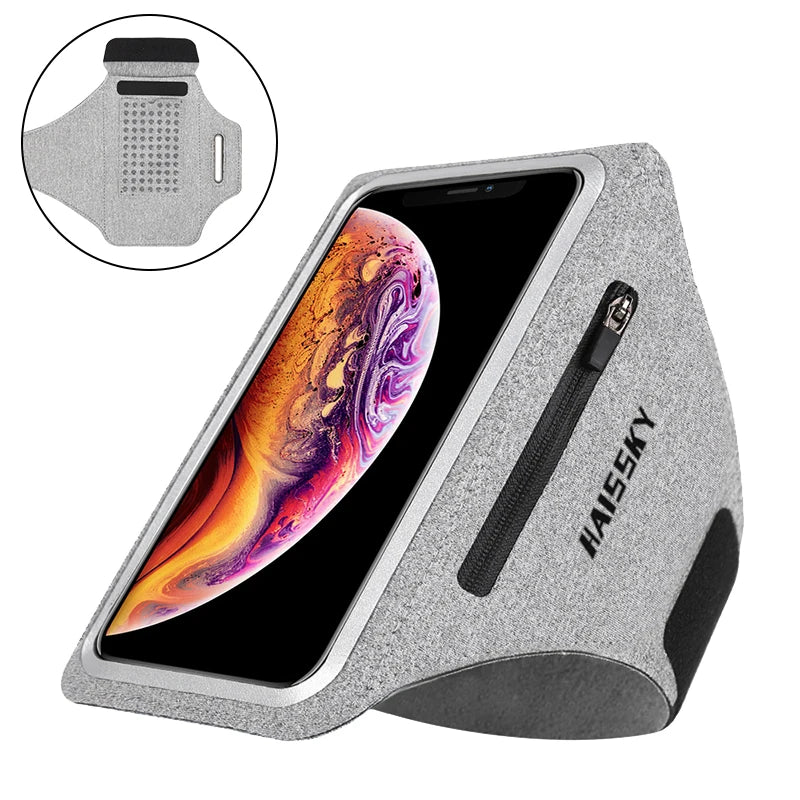 Brassard de sport HAISSKY — étanche, pour course à pied, compatible iPhone/Samsung