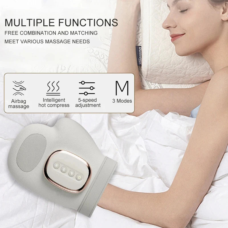 Gants de massage électriques pour les mains - Airbag, vibration et chaleur, canal carpien