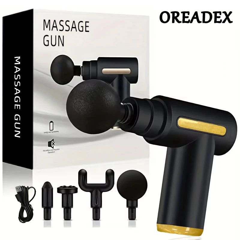 Pistolet de massage fascia portatif - Masseur musculaire USB 6 niveaux d'intensité