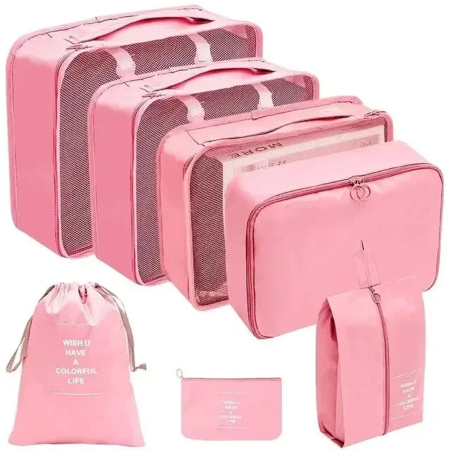 Ensemble de cubes de rangement pour valise, organiseur de voyage pliable (7 pièces)