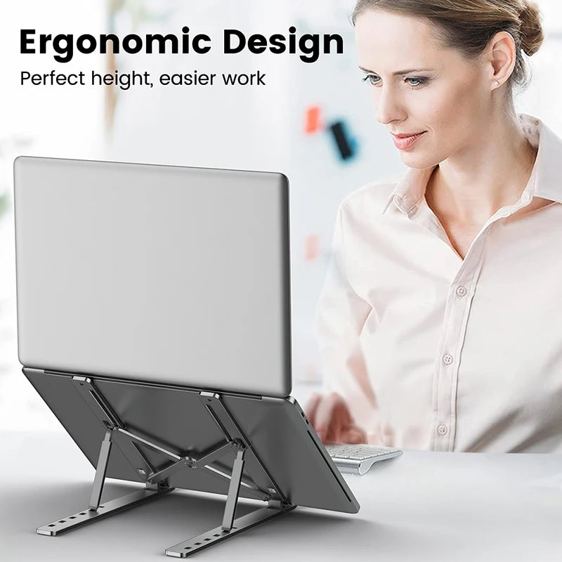 Support ordinateur portable pliable en aluminium — réglable, ventilé