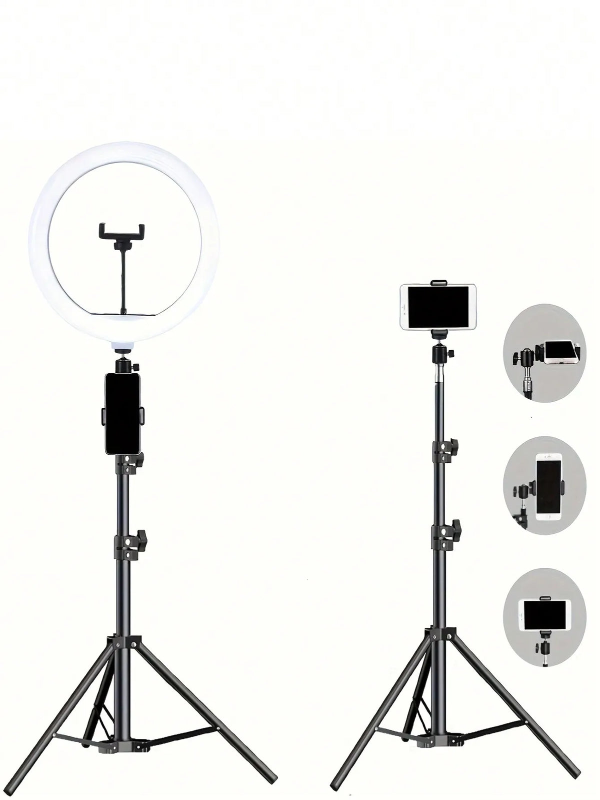Kit trépied 110cm + anneau lumineux LED 10" — streaming, selfie & visio nomade