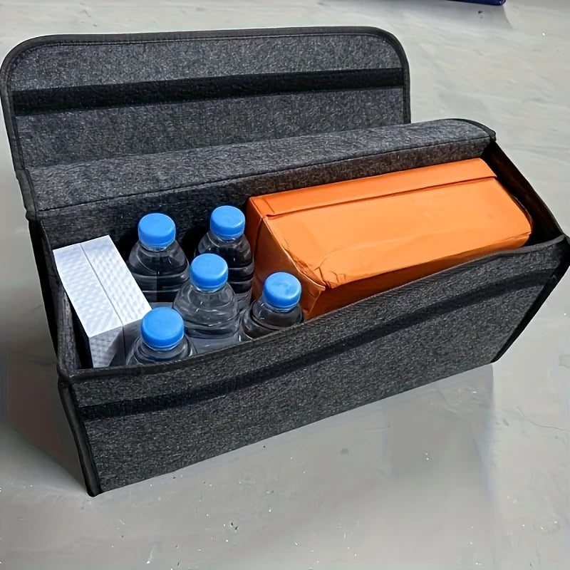 Organisateur de coffre de voiture pliable, multi-compartiments avec poignée ergonomique