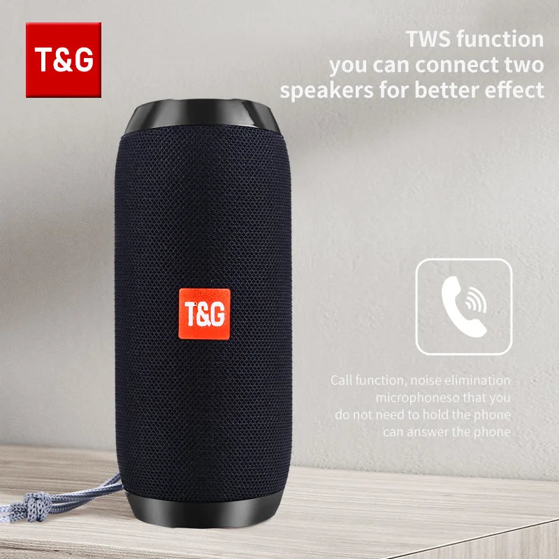 Enceinte Bluetooth étanche T&G — radio FM, carte TF, usage extérieur