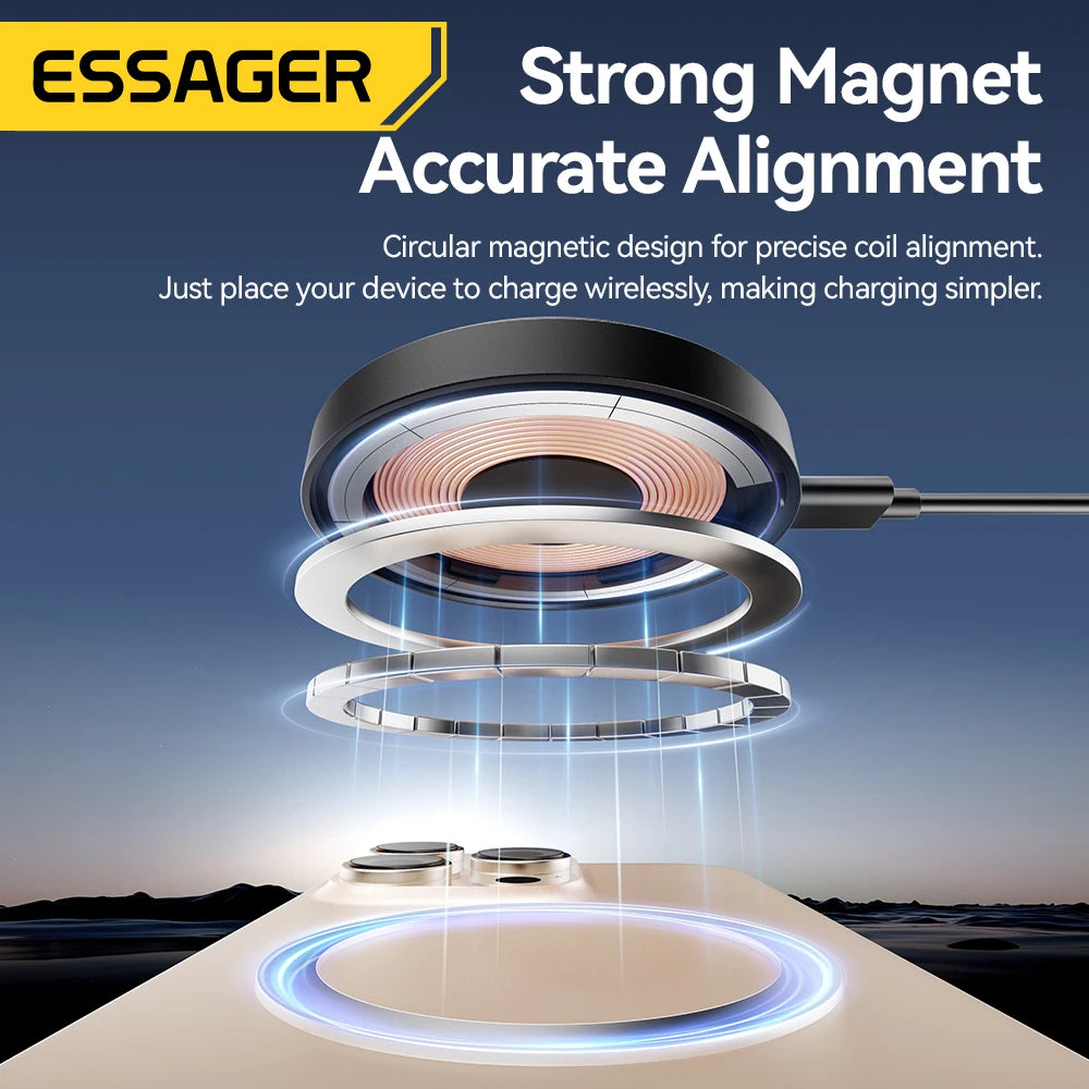 Chargeur sans fil magnétique 15W avec support - compatible MagSafe