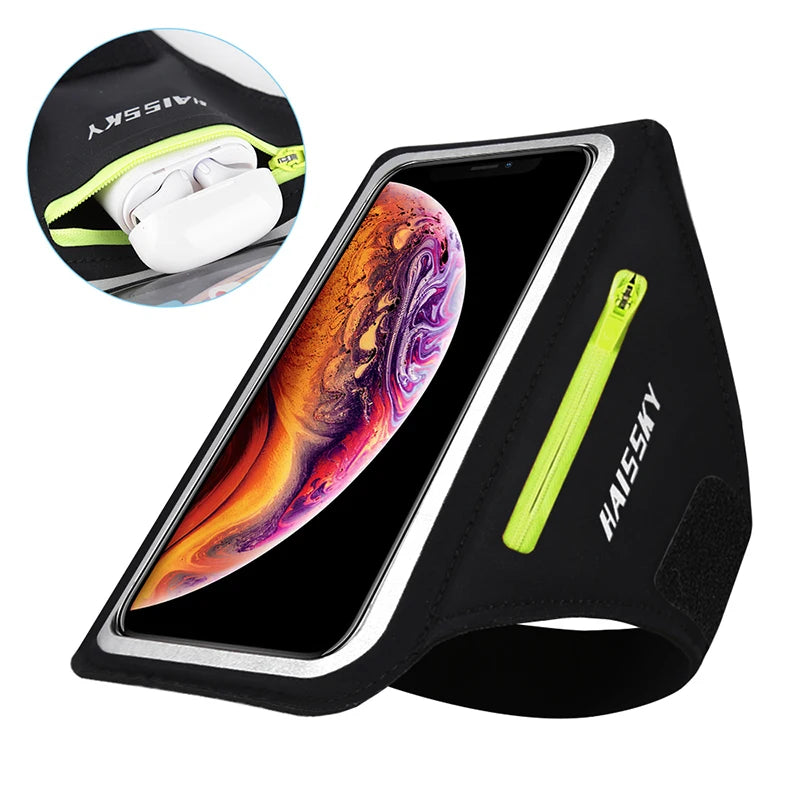 Brassard de sport HAISSKY — étanche, pour course à pied, compatible iPhone/Samsung