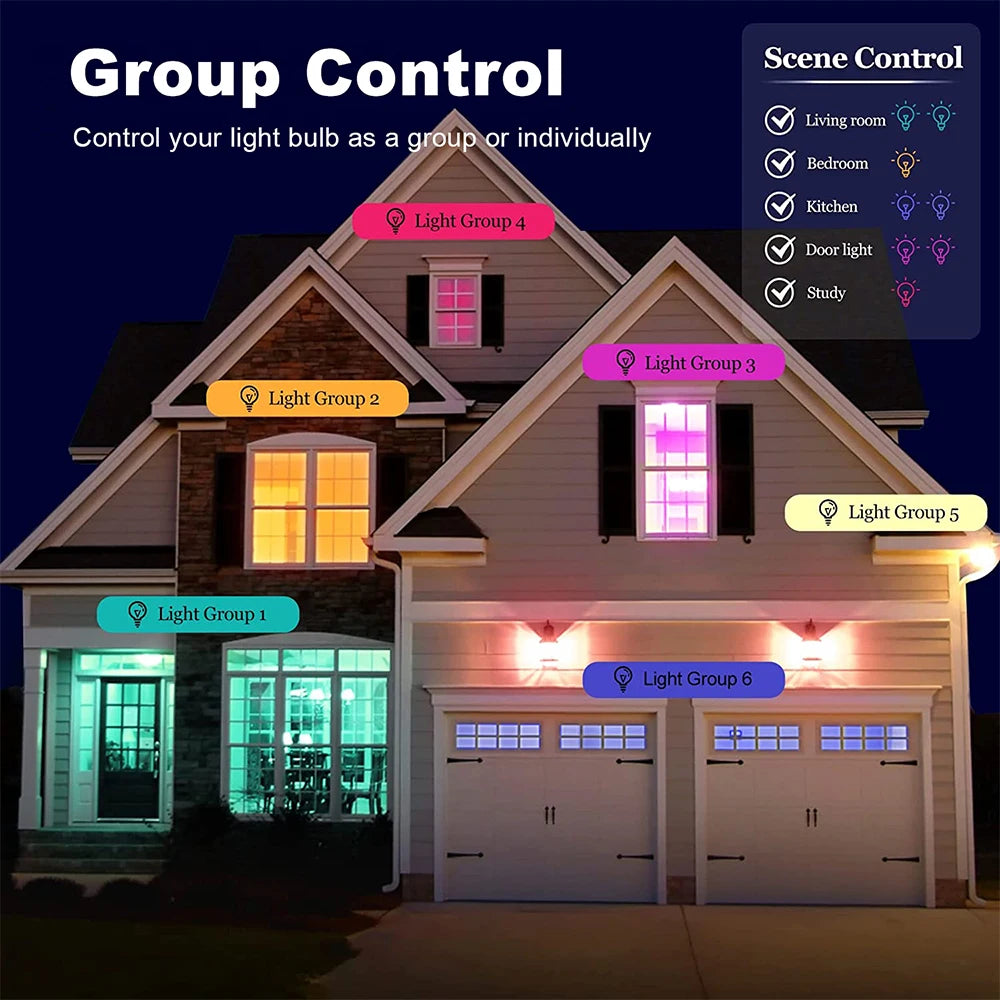 Ampoule LED connectée WiFi/Bluetooth - 16 millions de couleurs, application Tuya
