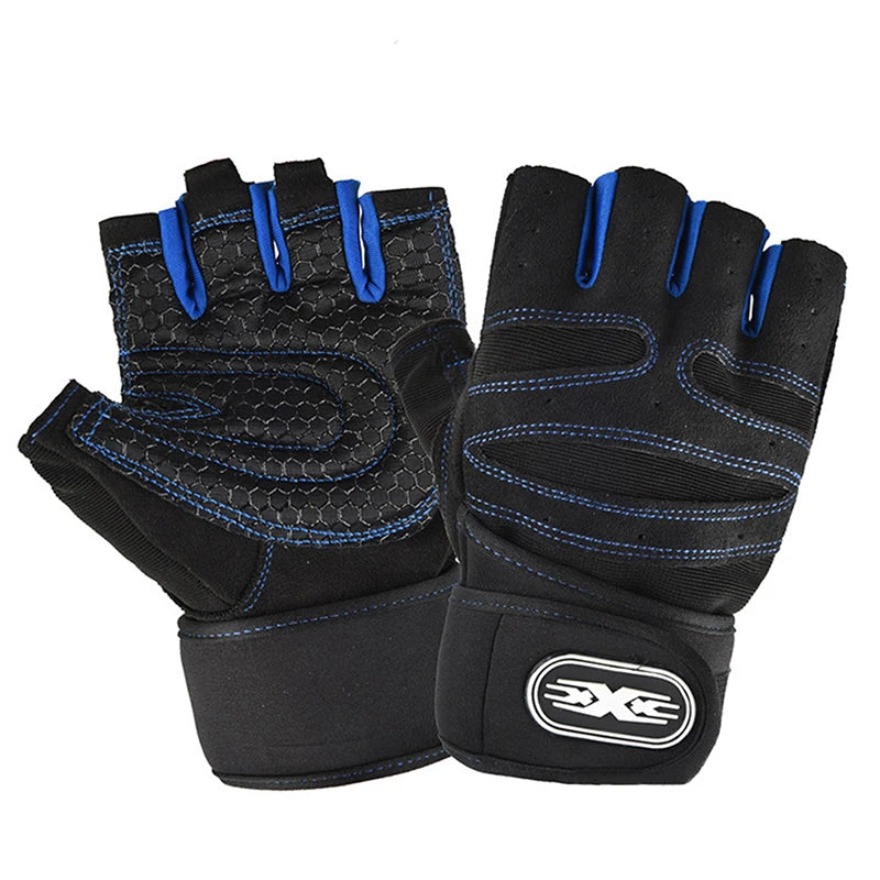 Gants d'entraînement fitness demi-doigt - Bracelet de poignet, musculation et haltérophilie