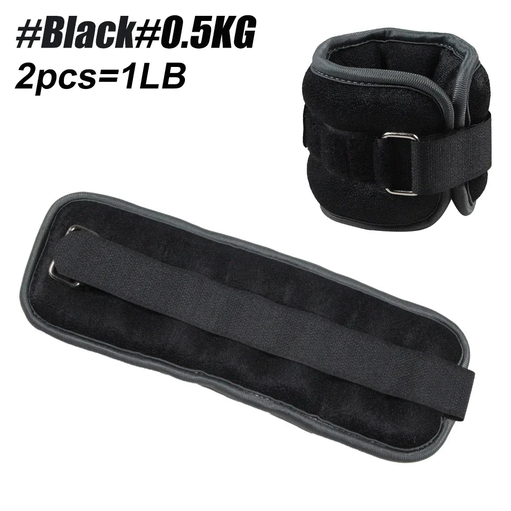 Poids de cheville et poignet réglables - Lestés 0,5-1kg, paire, sangle ajustable pour course et fitness