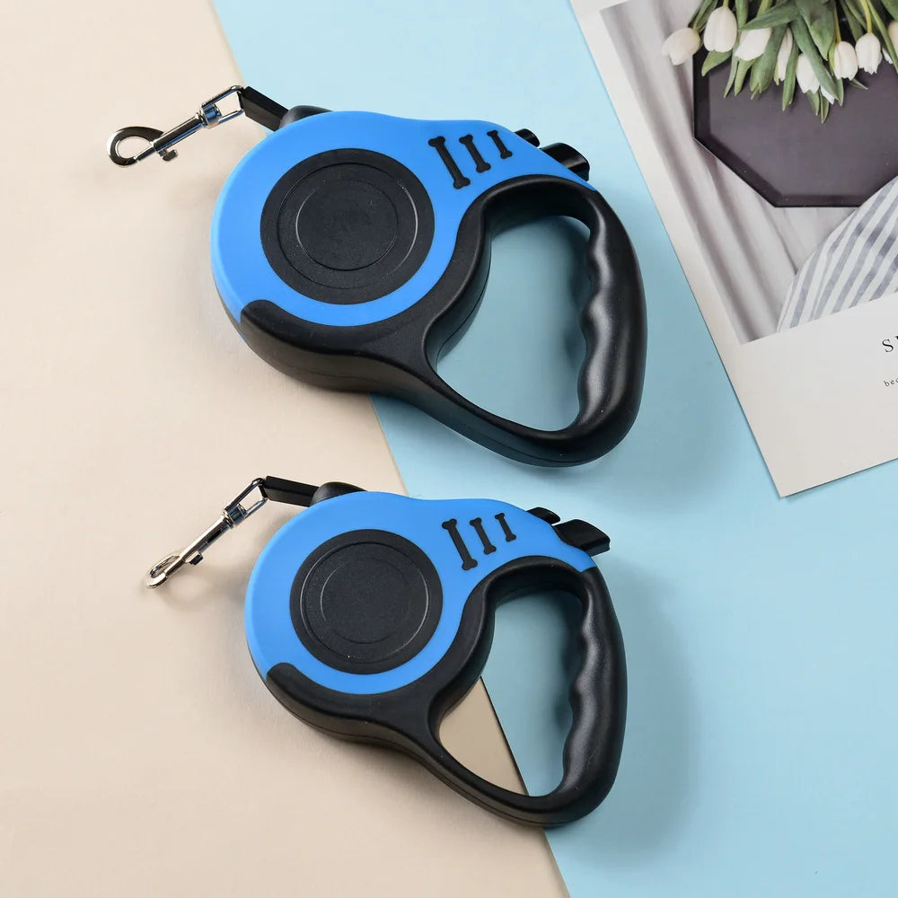 Laisse rétractable pour chien - Enrouleur automatique 3m/5m, nylon résistant
