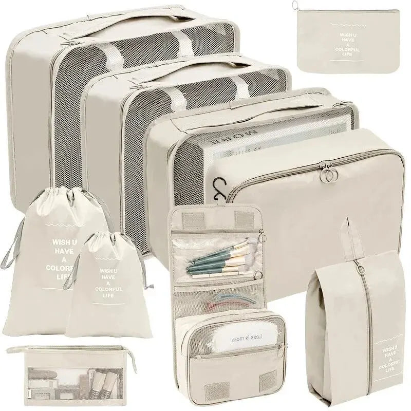Ensemble de cubes de rangement pour valise, organiseur de voyage pliable (7 pièces)