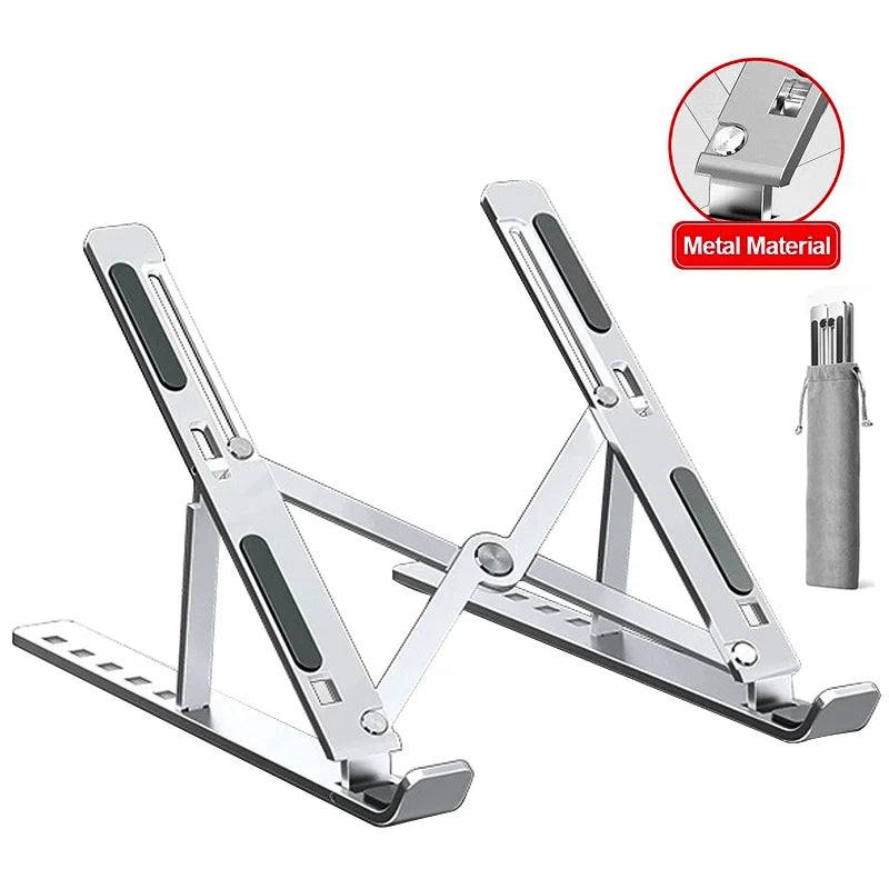 Support ordinateur portable pliable en aluminium — réglable, ventilé