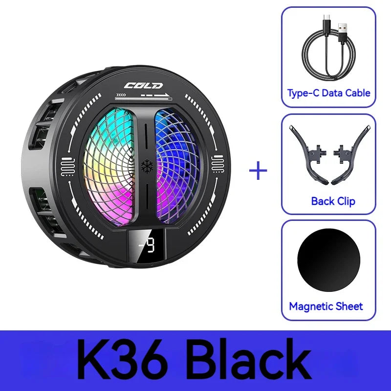 Refroidisseur de téléphone magnétique K36 — pour gaming mobile, universel iPhone/Samsung