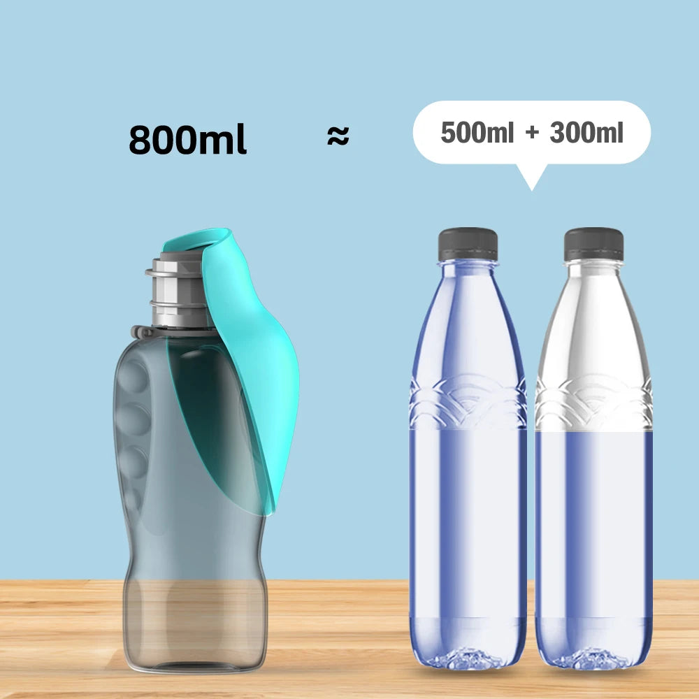Gourde pliable pour chien 800ml - Distributeur d'eau portable pour promenade et voyage, anti-fuite