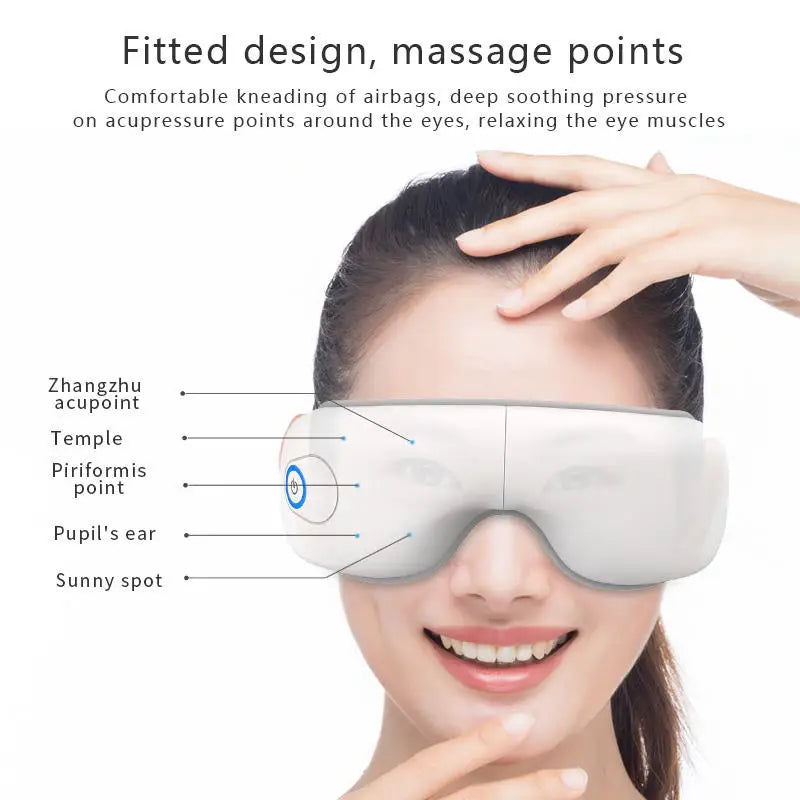 Masseur oculaire intelligent - Airbag, vibration et musique Bluetooth, pliable