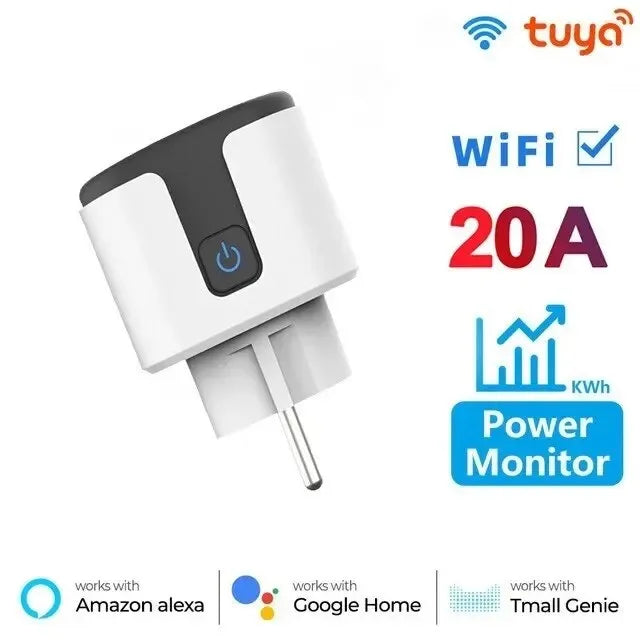 Prise connectée WiFi 16A/20A - mesure de consommation, programmable, compatible Alexa/Google Home
